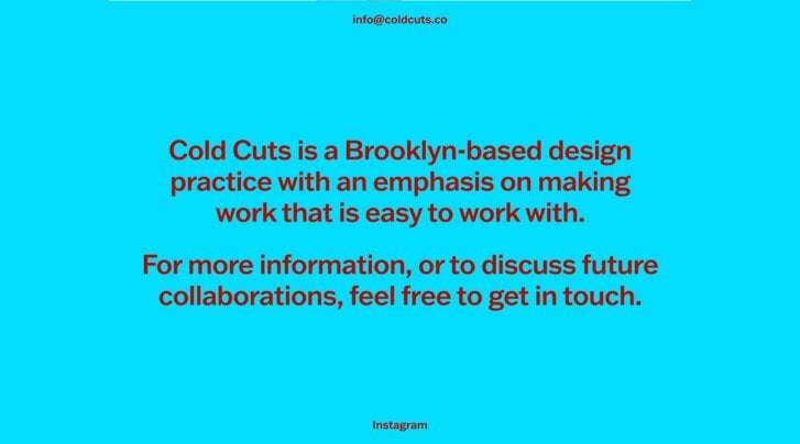 Cold Cuts Website Screenshot