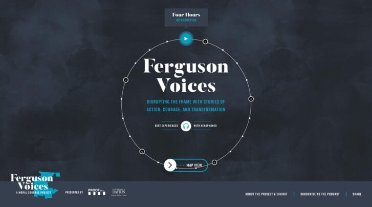 Ferguson Voices | A Moral Courage Project Website Screenshot